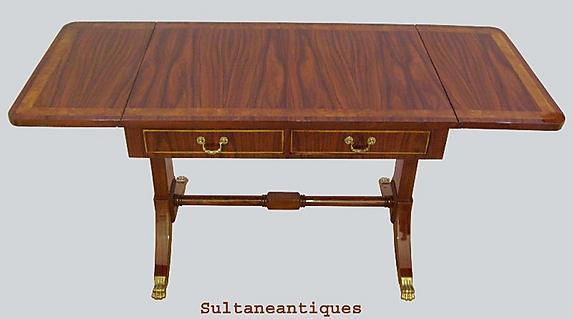 Quality Regency style Sofa drop leaf table walnut/Elm