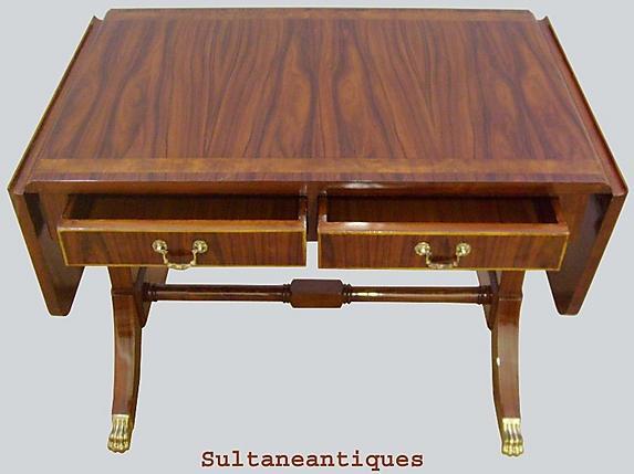 Quality Regency style Sofa drop leaf table walnut/Elm