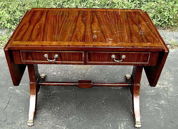 Quality Regency style Sofa drop leaf table walnut/Elm