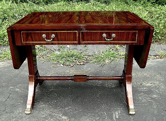 Quality Regency style Sofa drop leaf table walnut/Elm