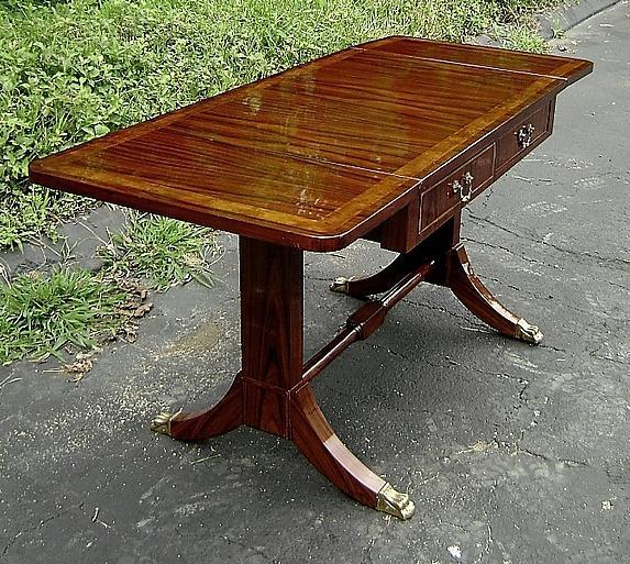 Quality Regency style Sofa drop leaf table walnut/Elm