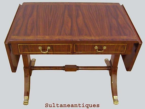 Quality Regency style Sofa drop leaf table walnut/Elm