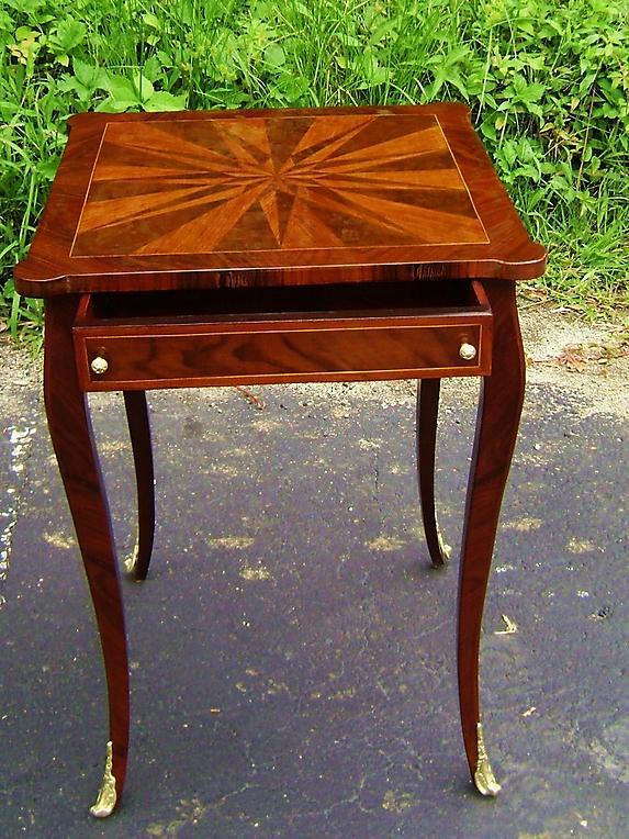 Elegant Louis XV style inlaid square side table