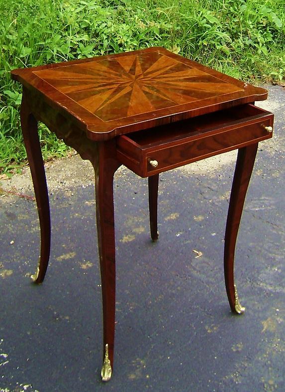 Elegant Louis XV style inlaid square side table