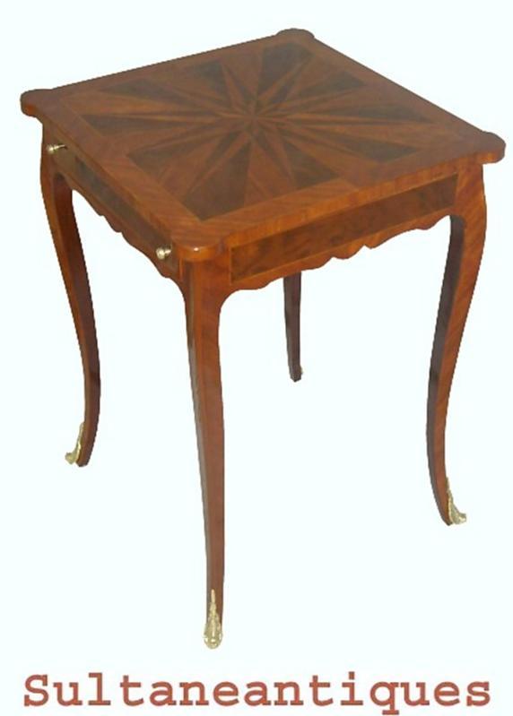 Elegant Louis XV style inlaid square side table