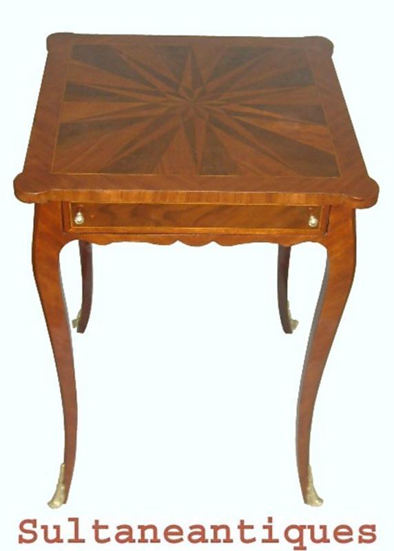 Elegant Louis XV style inlaid square side table