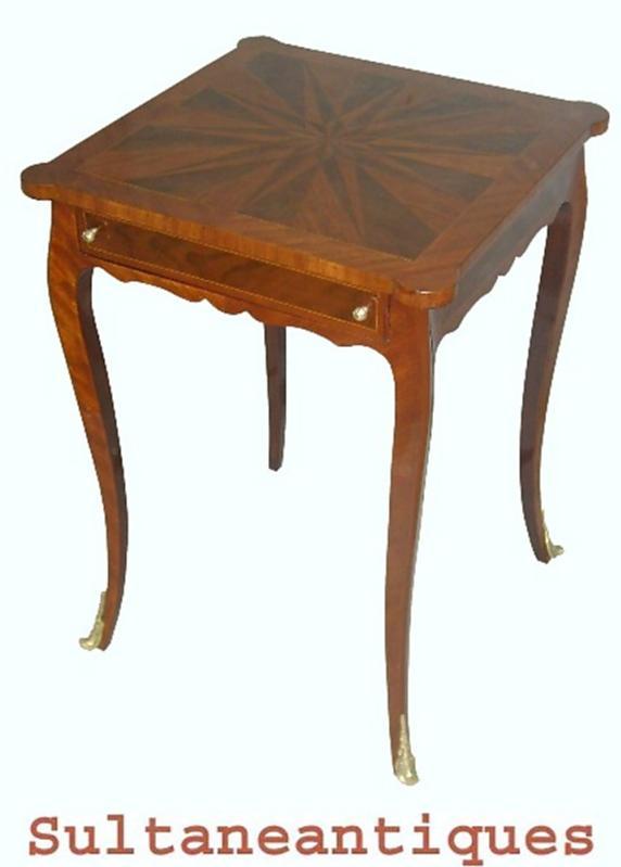 Elegant Louis XV style inlaid square side table