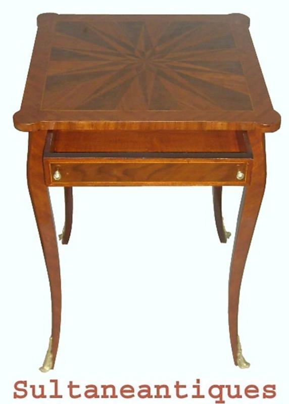 Elegant Louis XV style inlaid square side table