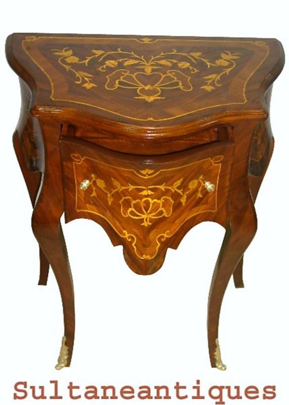 Aristocratic large Louis XV style marquetry side table