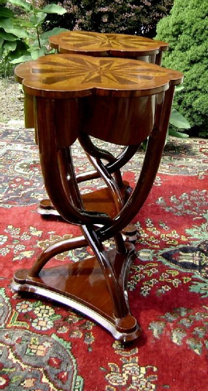 MAGNIFICENT PAIR of French Thonet style side tables