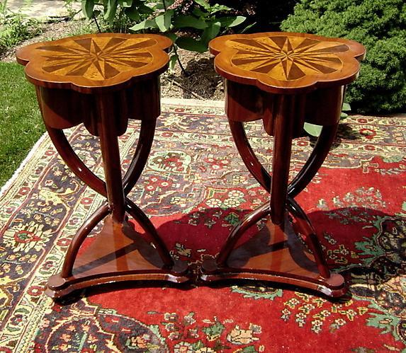 MAGNIFICENT PAIR of French Thonet style side tables