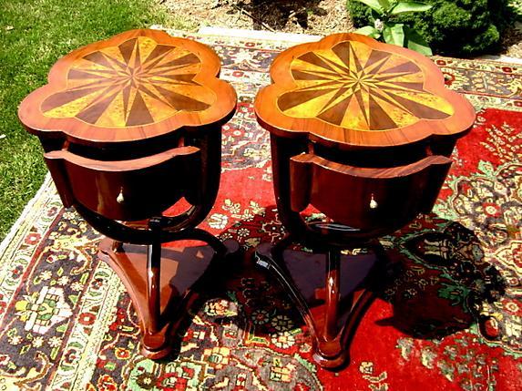 MAGNIFICENT PAIR of French Thonet style side tables