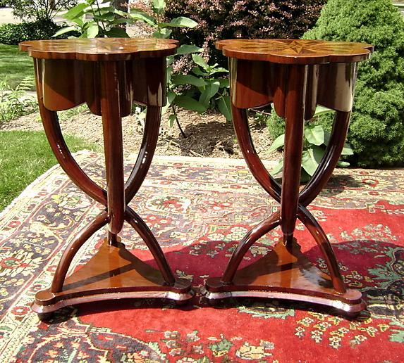 MAGNIFICENT PAIR of French Thonet style side tables