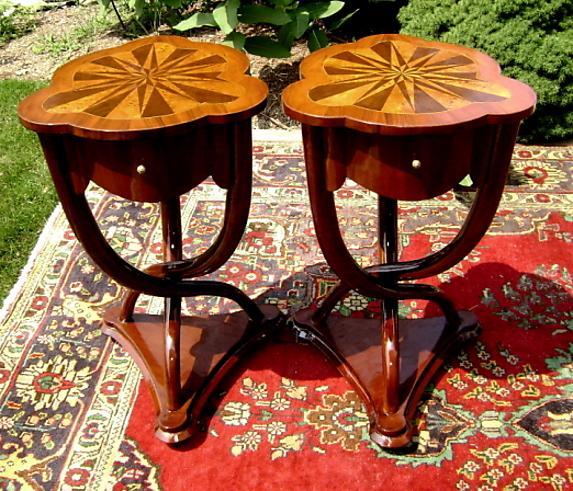 MAGNIFICENT PAIR of French Thonet style side tables