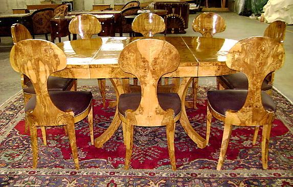 SPECTACULAR Olivewood Biedermeier style Set 9 pieces