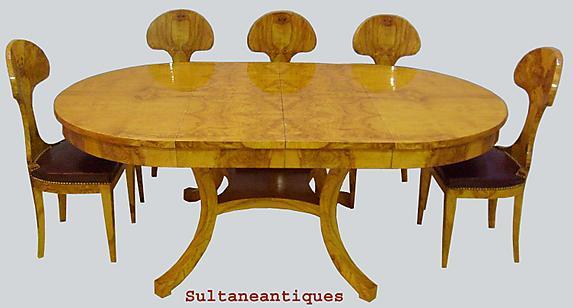 SPECTACULAR Olivewood Biedermeier style Set 9 pieces