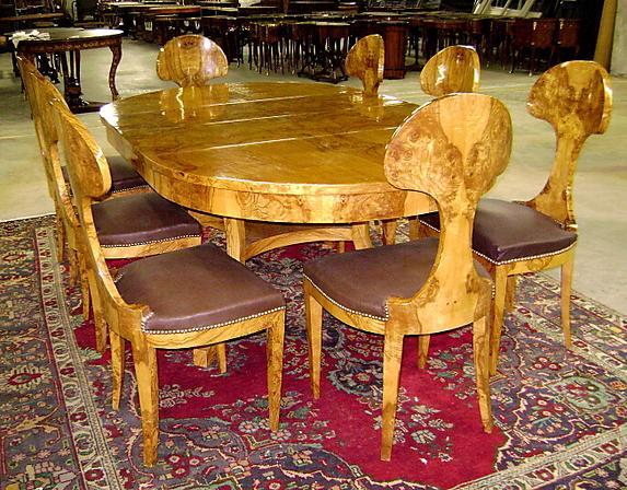 SPECTACULAR Olivewood Biedermeier style Set 9 pieces