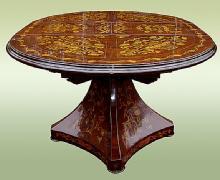 Royal 19th C. syle Marquetry extension centre table