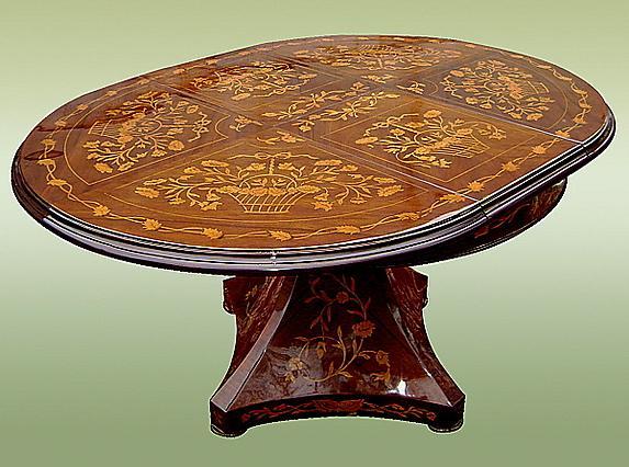 Royal 19th C. syle Marquetry extension centre table