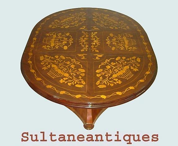Royal 19th C. syle Marquetry extension centre table