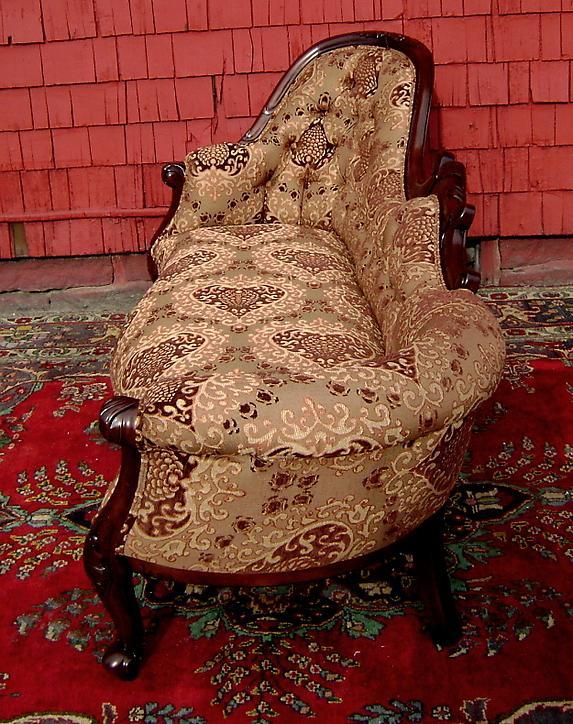 Fine LEFT single end Victorian style Mahogany sofa