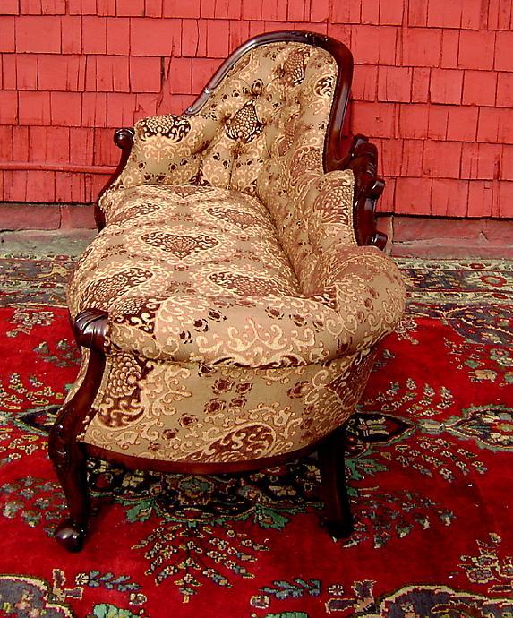 Fine LEFT single end Victorian style Mahogany sofa
