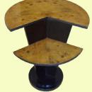 Art Deco style black and Elm wood side table