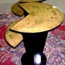 Art Deco style black and Elm wood side table