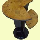 Art Deco style black and Elm wood side table
