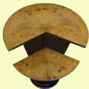 Art Deco style black and Elm wood side table
