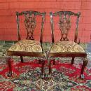 STUNNING PAIR!! Chippendale Style Mahogany chairs