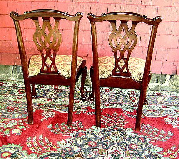 STUNNING PAIR!! Chippendale Style Mahogany chairs