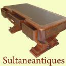 IMPORTANT Huge 74 INCHES burl Walnut Art Deco Desk