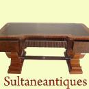 IMPORTANT Huge 74 INCHES burl Walnut Art Deco Desk