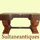 IMPORTANT Huge 74 INCHES burl Walnut Art Deco Desk
