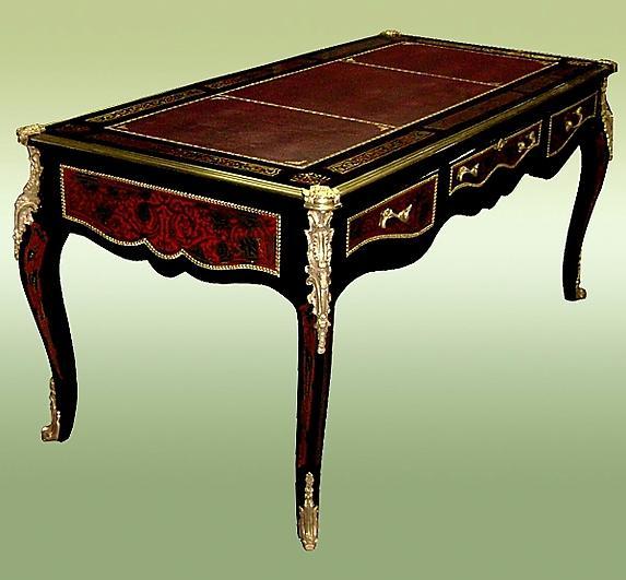 Grand aristocratic Louis XV style Boulle desk