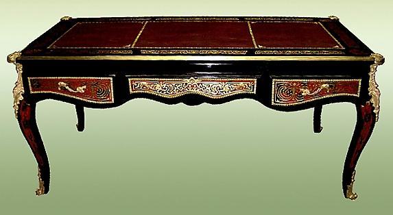 Grand aristocratic Louis XV style Boulle desk