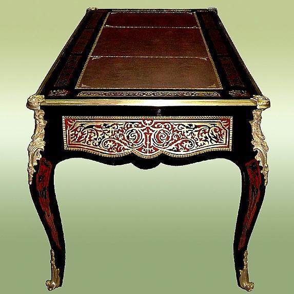Grand aristocratic Louis XV style Boulle desk