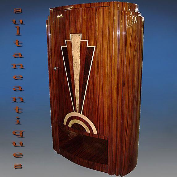 Classic Art Deco style rosewood marquetry Bar-cabinet