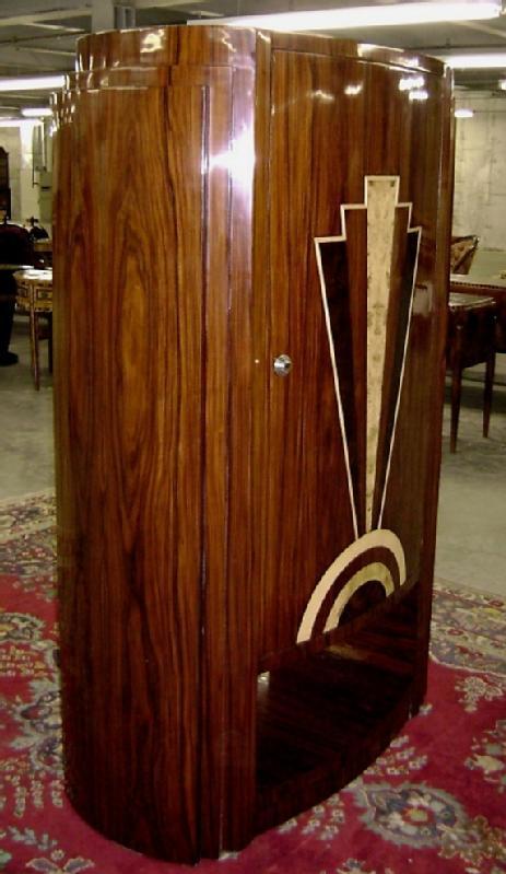 Classic Art Deco style rosewood marquetry Bar-cabinet