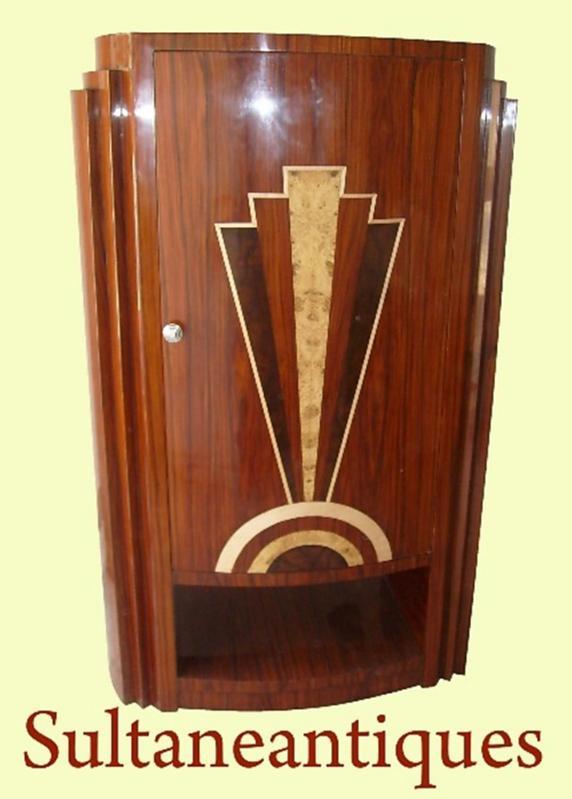 Classic Art Deco style rosewood marquetry Bar-cabinet