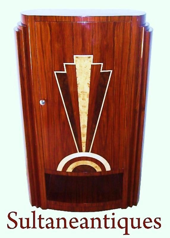 Classic Art Deco style rosewood marquetry Bar-cabinet