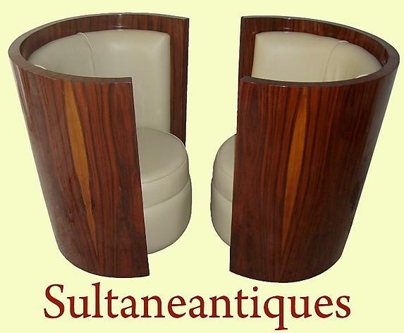 Stunning Rosewood chairs in Art Deco style .