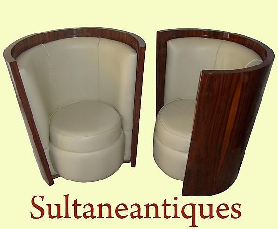 Stunning Rosewood chairs in Art Deco style .