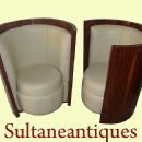 Stunning Rosewood chairs in Art Deco style .