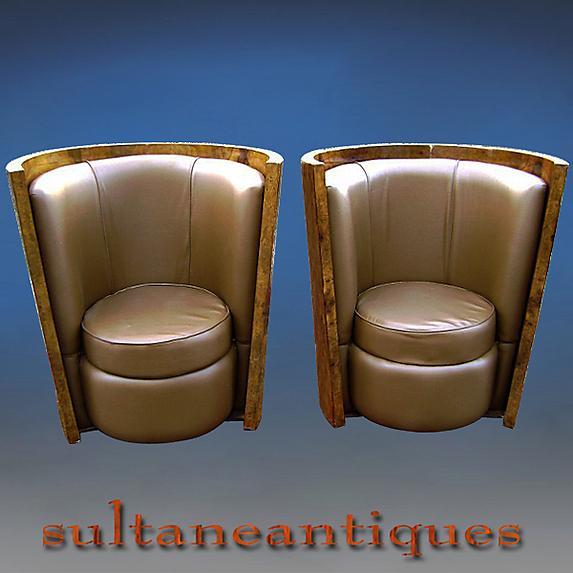 TO DIE FOR!! stunning pair Art Deco style chairs.