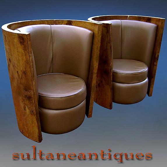 TO DIE FOR!! stunning pair Art Deco style chairs.