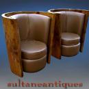 TO DIE FOR!! stunning pair Art Deco style chairs.