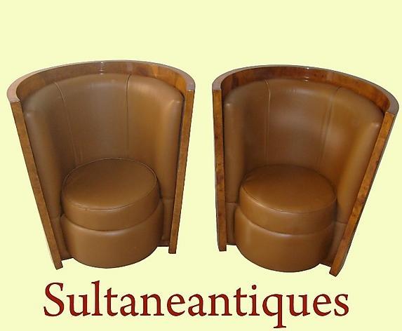 TO DIE FOR!! stunning pair Art Deco style chairs.