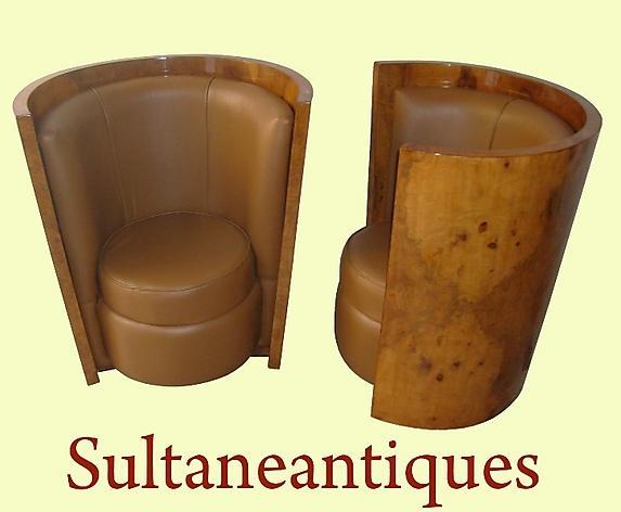 TO DIE FOR!! stunning pair Art Deco style chairs.